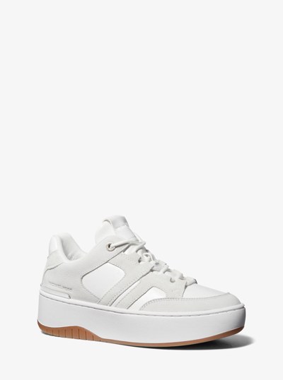 Ryder Leather Platform Sneaker in OPTIC WHITE | Michael Kors