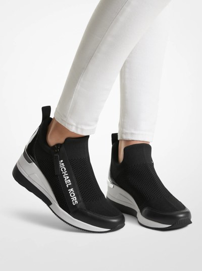 Willis Stretch Knit Trainer in BLACK | Michael Kors