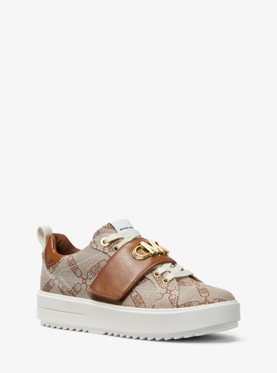 Emmett Embellished Empire Logo Jacquard Trainer