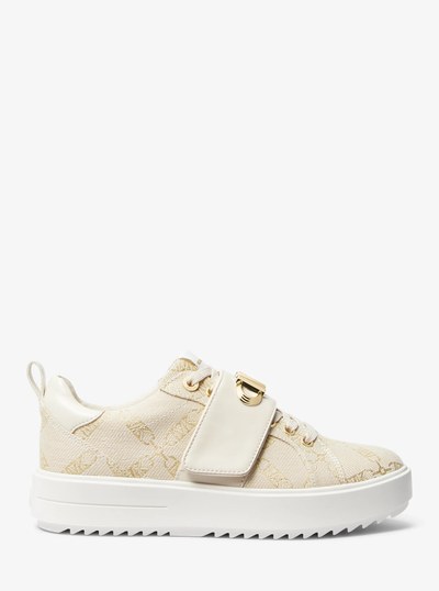 Emmett Embellished Metallic Empire Logo Jacquard Trainer