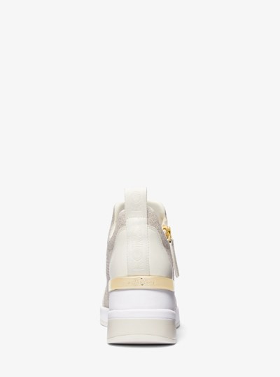 Willis Metallic Stretch Knit Trainer in CHAMPAGNE | Michael Kors