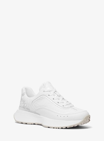 Ari Leather and Mesh Trainer in OPWHT MULTI | Michael Kors