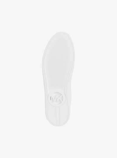 Keaton Leather and Metallic Sneaker in PALE GOLD | Michael Kors