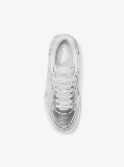 Rebel Metallic Leather Sneaker in SILVER | Michael Kors