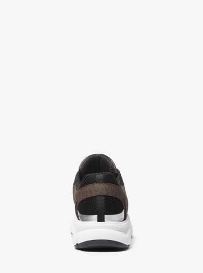 Sami Mixed-Media Trainer in BROWN | Michael Kors
