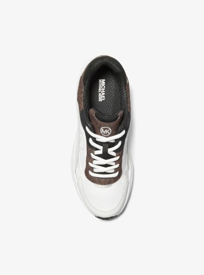 Sami Mixed-Media Trainer in BROWN | Michael Kors
