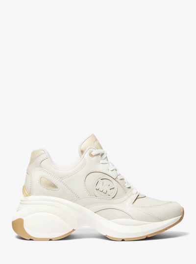 Zuma Leather and Nylon Trainer in PL GLD MULTI | Michael Kors