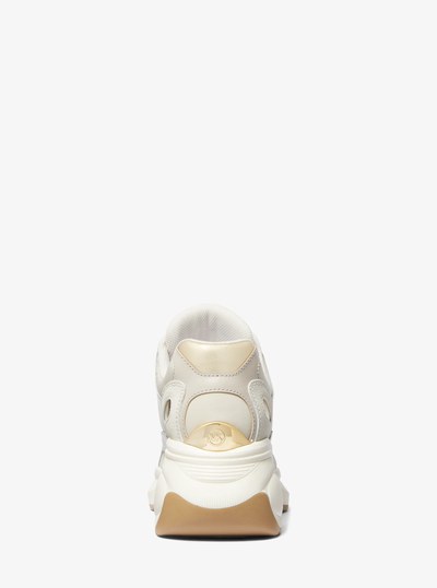 Zuma Leather and Nylon Trainer in PL GLD MULTI | Michael Kors