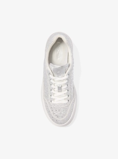 Hayes Studded Linen Blend Platform Sneaker