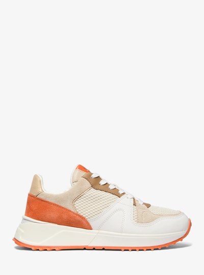 Jaime Mixed-Media Trainer in ORNG PCH MLT | Michael Kors