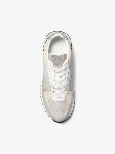 Jaime Mixed-Media Trainer in PEARL GREY MULTI | Michael Kors