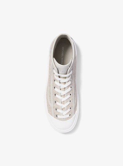 Jude Cotton Blend High-Top Sneaker in SILVER | Michael Kors