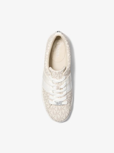 Keaton Striped Signature Logo Sneaker in CREAM | Michael Kors