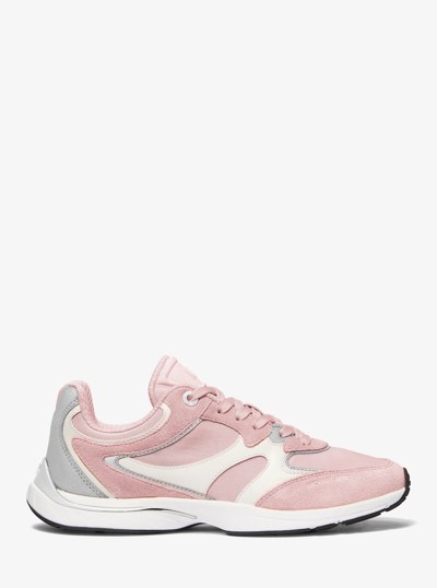 Riley Mixed-Media Trainer in SMOKEY ROSE | Michael Kors