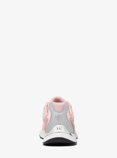 Riley Mixed-Media Trainer in SMOKEY ROSE | Michael Kors