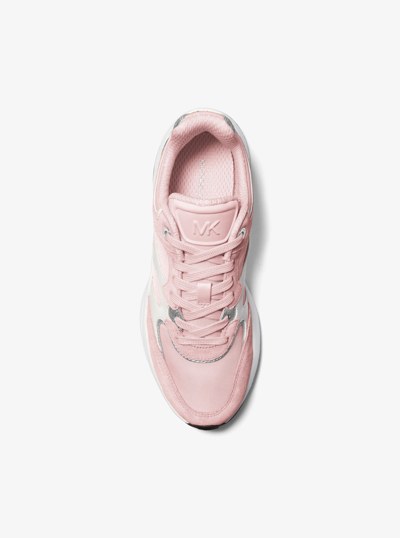 Riley Mixed-Media Trainer in SMOKEY ROSE | Michael Kors