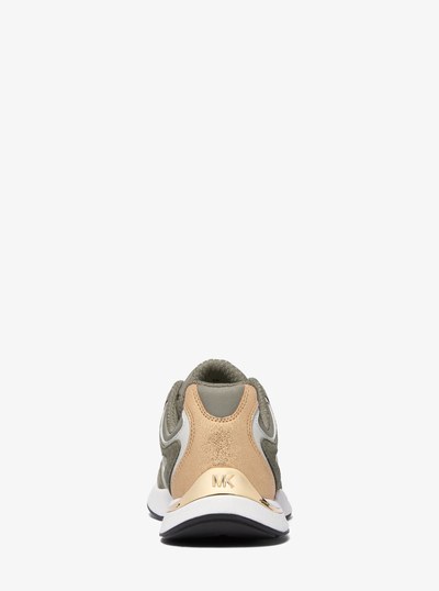 Riley Mixed-Media Trainer in SAFARI GREEN | Michael Kors