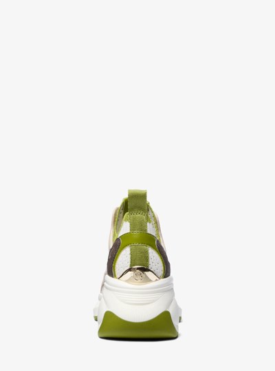 Zuma Mixed-Media Trainer in MEADOW GREEN | Michael Kors