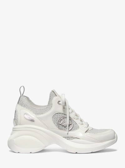 Zuma Metallic and Mesh Trainer in SILVER | Michael Kors