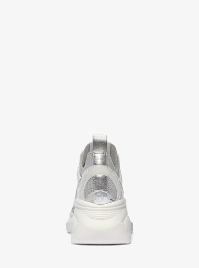 Zuma Metallic and Mesh Trainer in SILVER | Michael Kors