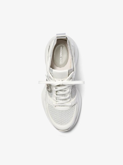 Zuma Metallic and Mesh Trainer in SILVER | Michael Kors