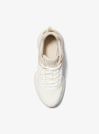 Bowie Signature Logo and Mesh Trainer in VANILLA COMBO | Michael Kors