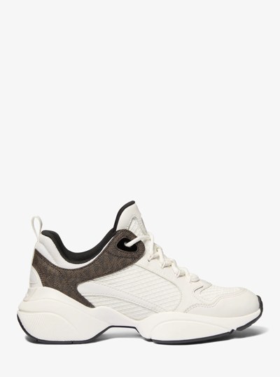 Bowie Mesh and Signature Logo Trainer in BROWN MULTI | Michael Kors