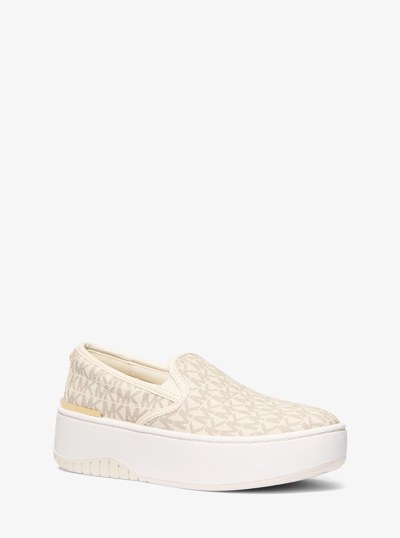 Dottie Signature Logo Platform Slip-On Sneaker in VANILLA | Michael Kors