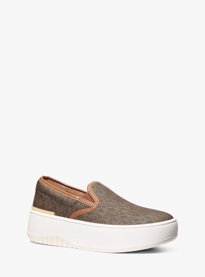 Dottie Signature Logo Platform Slip-On Sneaker in BROWN | Michael Kors
