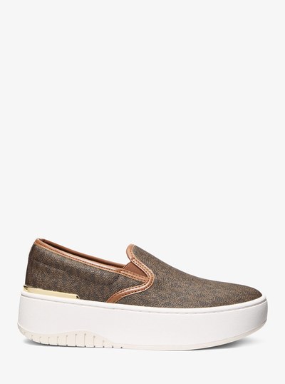 Dottie Signature Logo Platform Slip-On Sneaker in BROWN | Michael Kors