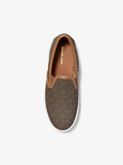 Dottie Signature Logo Platform Slip-On Sneaker in BROWN | Michael Kors