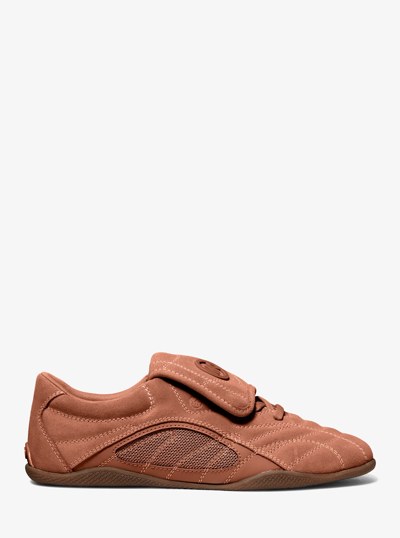 Kyler Suede and Mesh Trainer in LUGGAGE | Michael Kors