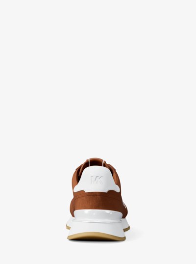 Nova Perforated Suede Trainer in LUGGAGE | Michael Kors