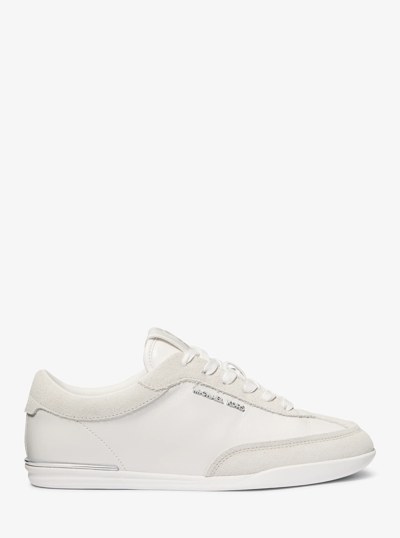 Nolan Suede and Leather Sneaker in OPTIC WHITE | Michael Kors