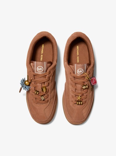 Nolan Embellished Suede Sneaker in LUGGAGE | Michael Kors