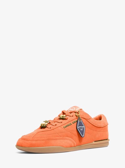 Nolan Embellished Suede Sneaker in MIMOSA | Michael Kors