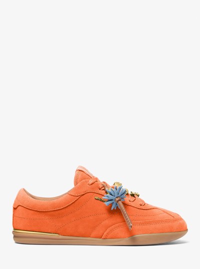 Nolan Embellished Suede Sneaker in MIMOSA | Michael Kors