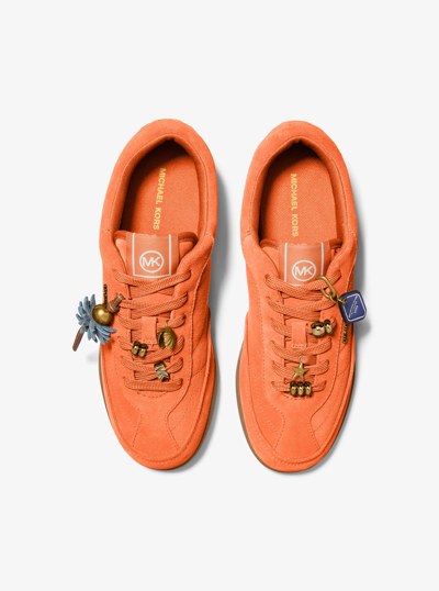 Nolan Embellished Suede Sneaker in MIMOSA | Michael Kors