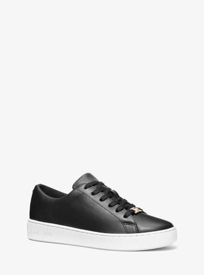 Keaton Leather Sneaker in BLACK | Michael Kors