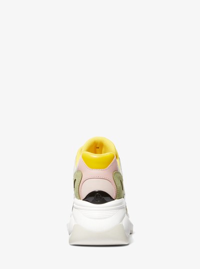 Zuma Color-Block Leather Trainer in LT SAGE MLTI | Michael Kors