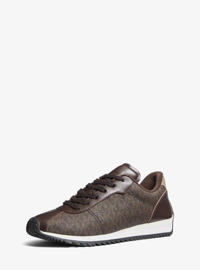 Rhodes Signature Logo Trainer in BROWN | Michael Kors