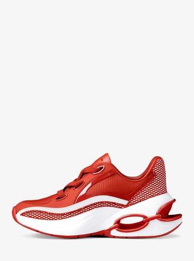 Toni Mixed-Media Sneaker in CRIMSON | Michael Kors