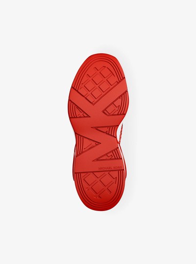 Toni Mixed-Media Sneaker in CRIMSON | Michael Kors