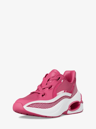 Toni Mixed-Media Sneaker in WILD BERRY | Michael Kors