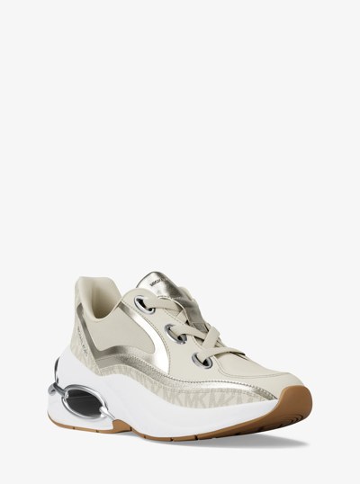 Toni Mixed-Media Trainer in VANILLA | Michael Kors