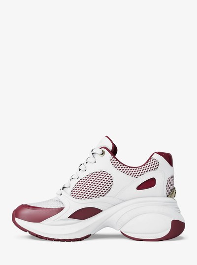 Zuma Leather and Mesh Trainer in MULBERRY | Michael Kors
