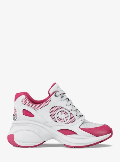 Zuma Leather and Mesh Trainer in WILD BERRY | Michael Kors