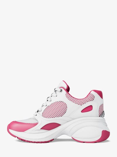 Zuma Leather and Mesh Trainer in WILD BERRY | Michael Kors