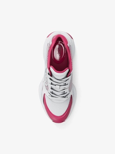 Zuma Leather and Mesh Trainer in WILD BERRY | Michael Kors