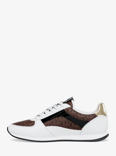 Cindy Smooth and Signature Logo Trainers in BROWN MULTI | Michael Kors